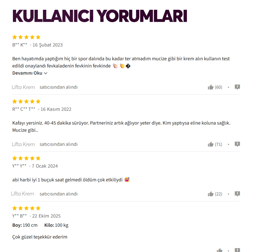 Lifta Performans Kremi